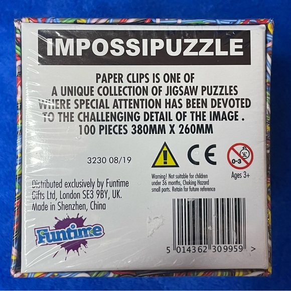 NIB & SEALED Impossipuzzle Paper Clips Puzzle. 100 Pieces, Bright Colors - Picture 3 of 4